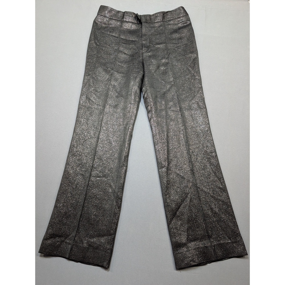 Isabel Marant Metallic Glitter Flare Trousers Pants Silver Black EU 38 - Picture 4 of 5
